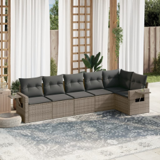 vidaXL 6 részes szürke polyrattan kerti ülőgarnitúra párnákkal kerti bútor