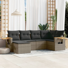 vidaXL 6 részes szürke polyrattan kerti ülőgarnitúra párnákkal kerti bútor
