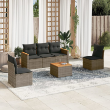 vidaXL 6 részes szürke polyrattan kerti ülőgarnitúra párnákkal kerti bútor