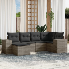 vidaXL 6 részes szürke polyrattan kerti ülőgarnitúra párnákkal kerti bútor