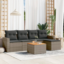 vidaXL 6 részes szürke polyrattan kerti ülőgarnitúra párnákkal kerti bútor