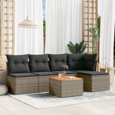 vidaXL 6 részes szürke polyrattan kerti ülőgarnitúra párnákkal kerti bútor