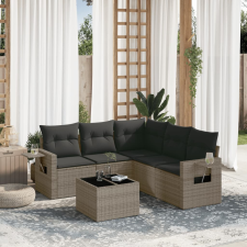 vidaXL 6 részes szürke polyrattan kerti ülőgarnitúra párnákkal kerti bútor