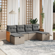 vidaXL 6 részes szürke polyrattan kerti ülőgarnitúra párnákkal kerti bútor