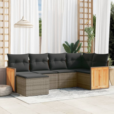 vidaXL 6 részes szürke polyrattan kerti ülőgarnitúra párnákkal kerti bútor