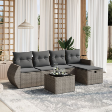 vidaXL 6 részes szürke polyrattan kerti ülőgarnitúra párnákkal kerti bútor