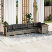vidaXL 6 részes szürke polyrattan kerti ülőgarnitúra párnákkal kerti bútor
