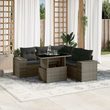 vidaXL 6 részes szürke polyrattan kerti ülőgarnitúra párnákkal kerti bútor