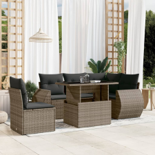 vidaXL 6 részes szürke polyrattan kerti ülőgarnitúra párnákkal kerti bútor