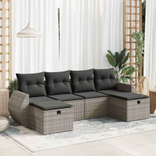 vidaXL 6 részes szürke polyrattan kerti ülőgarnitúra párnákkal kerti bútor