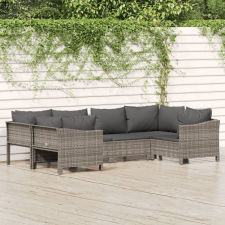 vidaXL 6 részes szürke polyrattan kerti ülőgarnitúra párnákkal kerti bútor