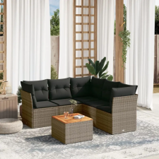 vidaXL 6 részes szürke polyrattan kerti ülőgarnitúra párnákkal kerti bútor
