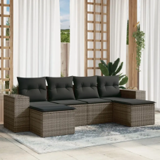 vidaXL 6 részes szürke polyrattan kerti ülőgarnitúra párnákkal kerti bútor