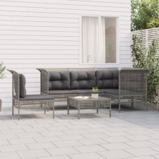 vidaXL 6 részes szürke polyrattan kerti ülőgarnitúra párnákkal kerti bútor
