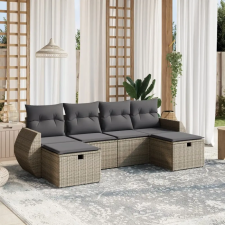 vidaXL 6 részes szürke polyrattan kerti ülőgarnitúra párnákkal kerti bútor