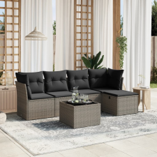 vidaXL 6 részes szürke polyrattan kerti ülőgarnitúra párnákkal kerti bútor