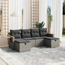 vidaXL 6 részes szürke polyrattan kerti ülőgarnitúra párnákkal kerti bútor