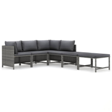 vidaXL 6 részes szürke polyrattan kerti ülőgarnitúra párnákkal (3059757) kerti bútor