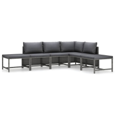 vidaXL 6 részes szürke polyrattan kerti ülőgarnitúra párnákkal (3059762) kerti bútor
