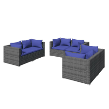 vidaXL 6 részes szürke polyrattan kerti ülőgarnitúra párnákkal (3102302) kerti bútor