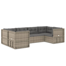 vidaXL 6 részes szürke polyrattan kerti ülőgarnitúra párnákkal (3187246) kerti bútor