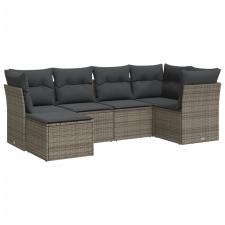 vidaXL 6 részes szürke polyrattan kerti ülőgarnitúra párnákkal (3217950) kerti bútor