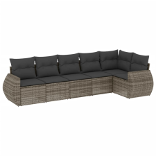 vidaXL 6 részes szürke polyrattan kerti ülőgarnitúra párnákkal (3221389) kerti bútor