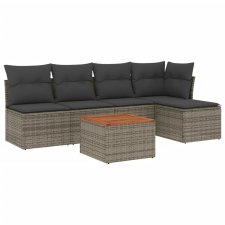 vidaXL 6 részes szürke polyrattan kerti ülőgarnitúra párnákkal (3223603) kerti bútor