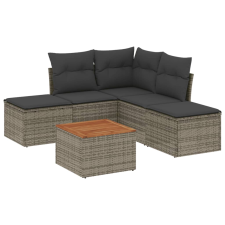 vidaXL 6 részes szürke polyrattan kerti ülőgarnitúra párnákkal (3223673) kerti bútor