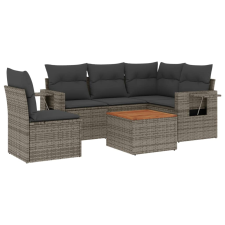 vidaXL 6 részes szürke polyrattan kerti ülőgarnitúra párnákkal (3224569) kerti bútor