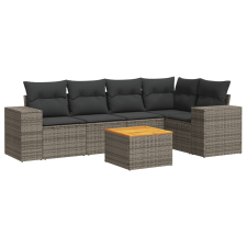 vidaXL 6 részes szürke polyrattan kerti ülőgarnitúra párnákkal (3225437) kerti bútor