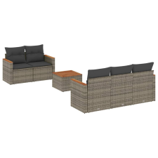 vidaXL 6 részes szürke polyrattan kerti ülőgarnitúra párnákkal (3225787) kerti bútor