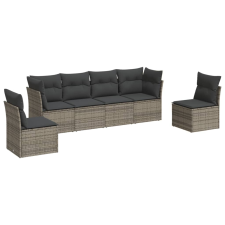 vidaXL 6 részes szürke polyrattan kerti ülőgarnitúra párnákkal (3249209) kerti bútor