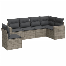 vidaXL 6 részes szürke polyrattan kerti ülőgarnitúra párnákkal (3251367) kerti bútor