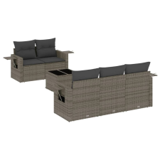 vidaXL 6 részes szürke polyrattan kerti ülőgarnitúra párnákkal (3252237) kerti bútor