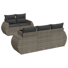 vidaXL 6 részes szürke polyrattan kerti ülőgarnitúra párnákkal (3253437) kerti bútor