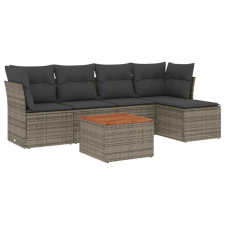 vidaXL 6 részes szürke polyrattan kerti ülőgarnitúra párnákkal (3255948) kerti bútor