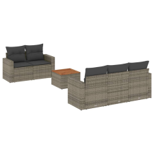 vidaXL 6 részes szürke polyrattan kerti ülőgarnitúra párnákkal (3256340) kerti bútor