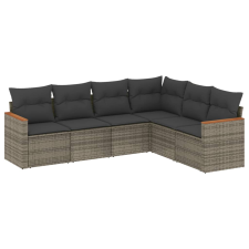 vidaXL 6 részes szürke polyrattan kerti ülőgarnitúra párnákkal (3258406) kerti bútor
