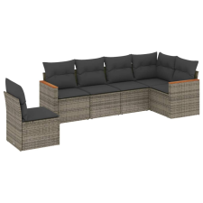 vidaXL 6 részes szürke polyrattan kerti ülőgarnitúra párnákkal (3258420) kerti bútor