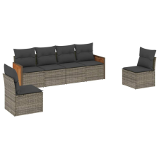 vidaXL 6 részes szürke polyrattan kerti ülőgarnitúra párnákkal (3259946) kerti bútor
