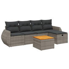 vidaXL 6 részes szürke polyrattan kerti ülőgarnitúra párnákkal (3265057) kerti bútor