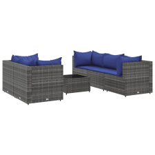 vidaXL 6 részes szürke polyrattan kerti ülőgarnitúra párnákkal (3308023) kerti bútor