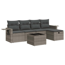 vidaXL 6 részes szürke polyrattan kerti ülőgarnitúra párnákkal (3325476) kerti bútor