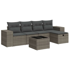 vidaXL 6 részes szürke polyrattan kerti ülőgarnitúra párnákkal (3325676) kerti bútor