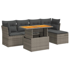 vidaXL 6 részes szürke polyrattan kerti ülőgarnitúra párnákkal (3326916) kerti bútor