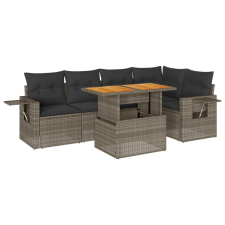 vidaXL 6 részes szürke polyrattan kerti ülőgarnitúra párnákkal (3327154) kerti bútor