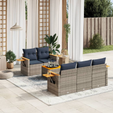 vidaXL 6 részes szürke polyrattan kerti ülőgarnitúra párnával kerti bútor