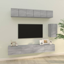 vidaXL 6 részes szürke sonoma színű szerelt fa TV-szekrényszett bútor