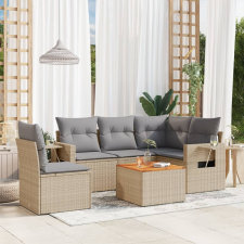 vidaXL 6 részes vegyes bézs polyrattan kerti ülőgarnitúra párnákkal kerti bútor